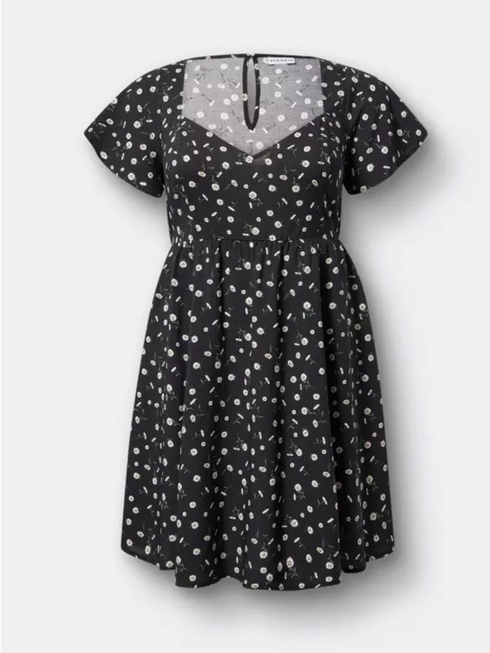 Sweetheart Flutter Sleeve Mini Dress